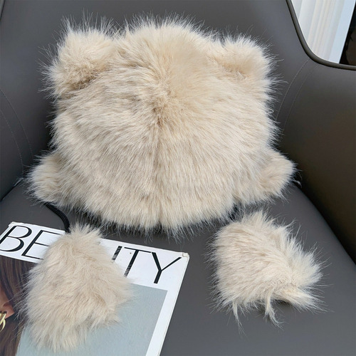 Jy Gorro De Pescador Cálido De Peluche De Oso Con