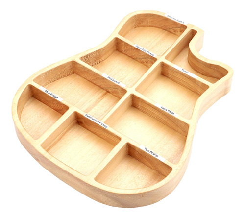 Caja De Púas De Guitarra De Madera Maciza, Organizador De