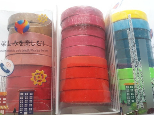 Cinta De Papel Washi Tape Colores Lisos Decoracion X 10