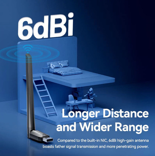Antena Wifi Bluetooth Dual Usb 650mbps 5ghz Windows Pc