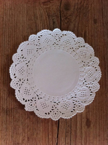 40  Doilies Papel Rendado Redondo  12 Cm Branco