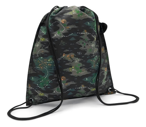 Mochila Tipo Saco Kipling Supertaboo Estampada Cor Preta