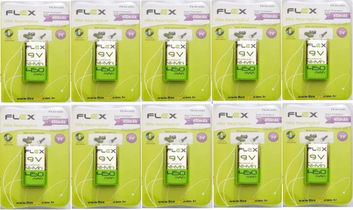 Oferta Bateria 9v Recarregável 450mah 9v Kit 10 Baterias