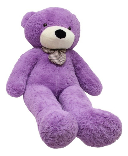 Urso Grande Lilas Roxo De Pelúcia 1,40 140cm Com Enchimento