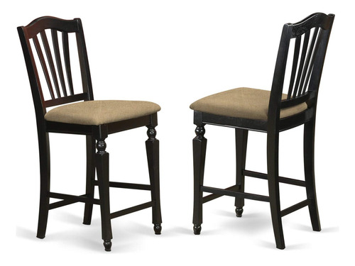 East West Furniture Chs-blk-c - Juego De 2 Sillas De Cocina.