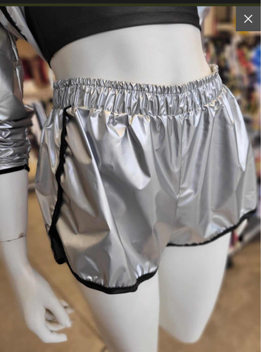 Short Plateado Silver Plata Talle 38