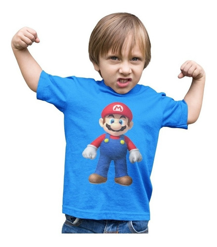 Polera Super Mario Bros Niños Videojuegos Estampadas Algodon