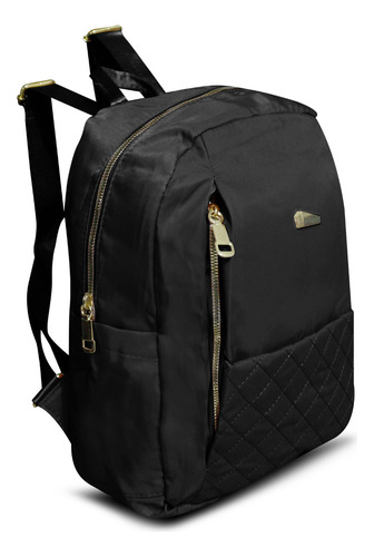 Mochila Backpack Poliéster Mccarthy Mc-022/4 Para Mujer Color Negro