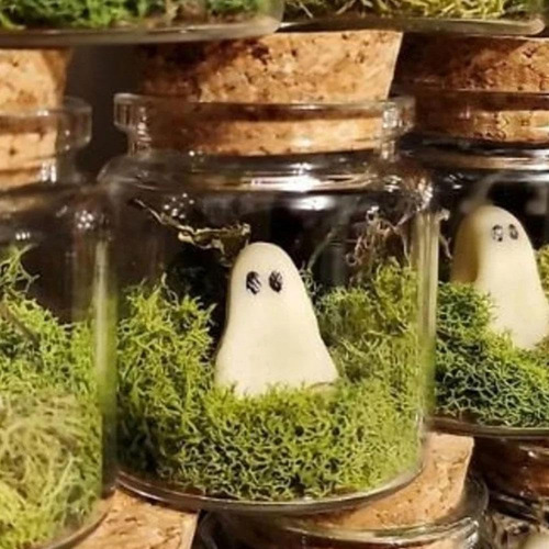 Bbasiliysd Mini Pet Ghosts In A Jar, Halloween Ghost Glow In