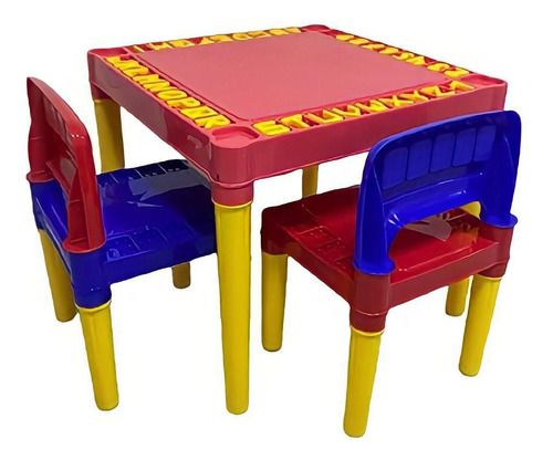 Mesa Infantil Desmontável C/ 2 Cadeiras Azul - Tritec