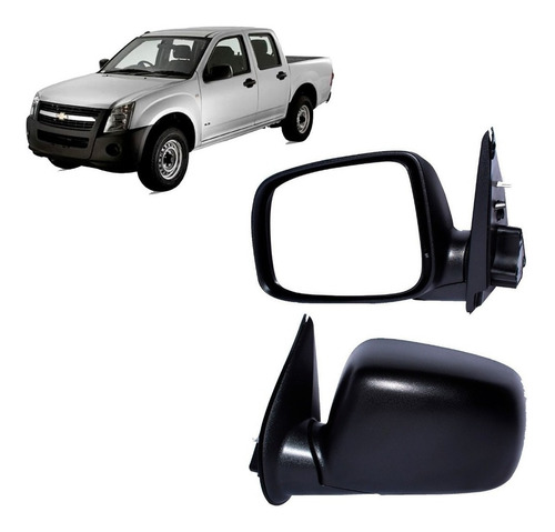 Espejo Izquierdo Para Chevrolet Luv Dmax 3.0 2005 2009 Negro