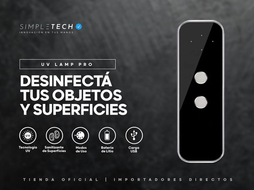 Imagen 2 de 7 de Lampara Uv Desinfectante Germicida Portátil Recargable
