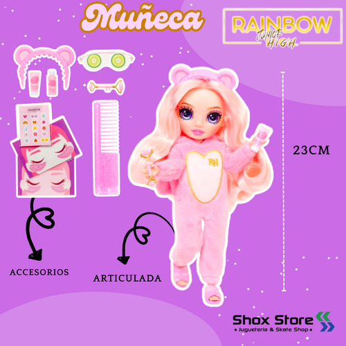 Muñecas Rainbow Junior High Edicion Pijama Pary Accesorios