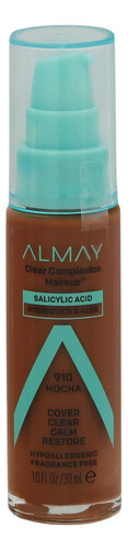 Base De Maquillaje Almay Clear Complexion Makeup Tono 910 mocha
