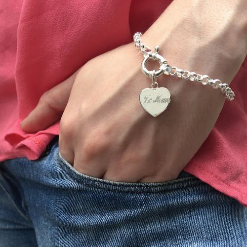 Imagen 4 de 9 de Dije Medalla Corazon Plata 925 Para Grabar