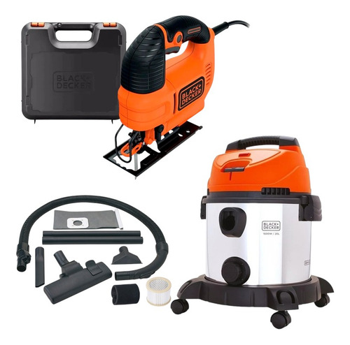 Kit Sierra Caladora + Aspiradora Polvo/liquido Black+decker