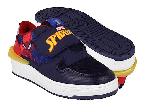 Tenis Niños Spider Man 33504 Textil Azul