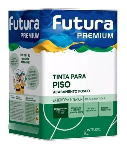 Tinta Piso Premium 18l Base Agua Futura Cores Cor Amarelo