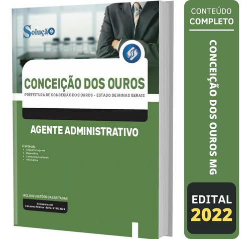 Apostila Concurso Conceição Dos Ouros Agente Administrativo, De Professores Especializados.