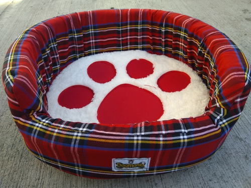 Cama Escocia 52x50x17 Con Cojin Desmontable Para Perro