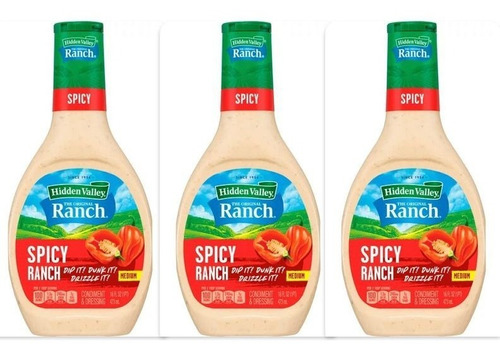 Hidden Valley Aderezo Spicy Ranch 473 Ml 3 Pz Sin Gluten 