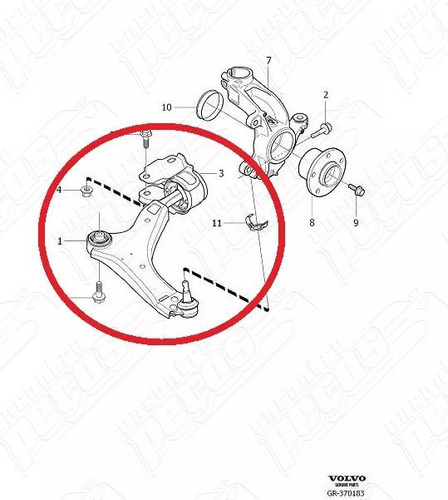 Volvo Xc60 3.0 T6 Dynamic 2009-2011 Bandeja Direita