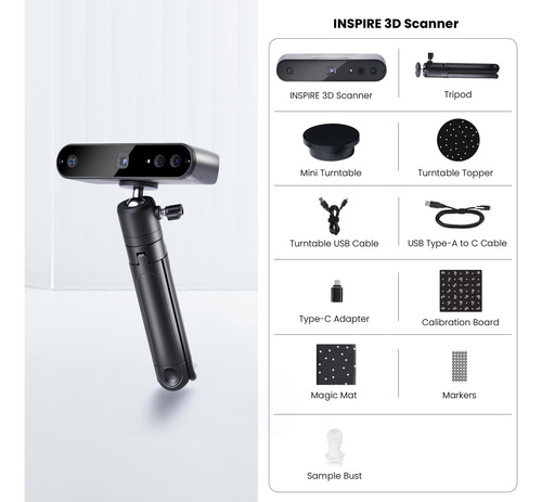 Scanner 3d Revopoint Inspire Handheld Para Impressão 3d