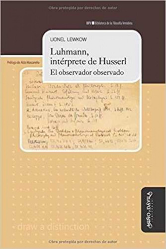 Libro: Luhmann, Intérprete De Husserl. Lewkow (argentino), L