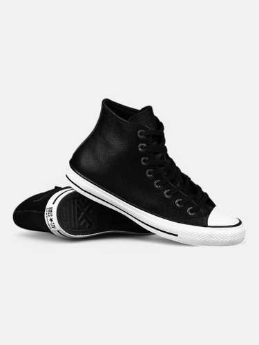 Converse Botitas Cuero Negras Chuck Taylor Hi Leather 37