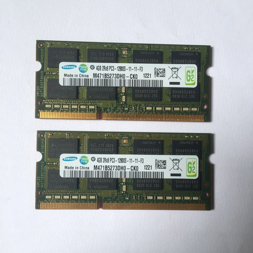 Imagem 1 de 3 de Memória Ddr3 8gb (2x4gb) 1600mhz Note Samsung Macbook Pro