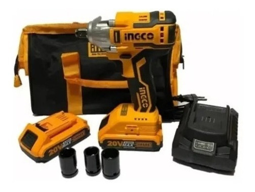 Imagen 3 de 3 de Pistola Llave De Impacto Inalámbrica 20v Ingco