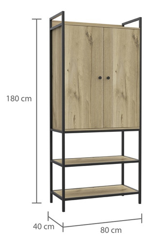 Closet 2 Puertas 5 Repisas Fm-029c Café Claro