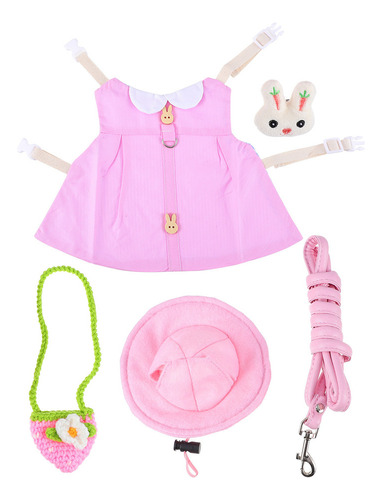 Mz Conjunto De Disfraz De Conejo For Mascotas Con Correa