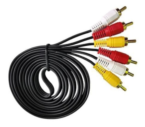 Cable RCA de 3 Jack machos a 3 Jack machos Nisuta NSCRCA32 negro de 1.8m