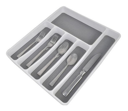 Organizador Para Cubiertos Cajones Blanco 6 Huecos Tenedor