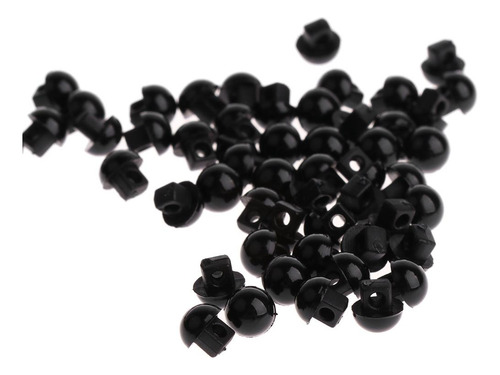 3 X 100 Piezas De Botones De De Negras Para Ojos De Muñeca