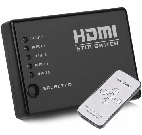 Switch Hdmi 5 Puertos Full Hd 1080p Con Control Remoto ®