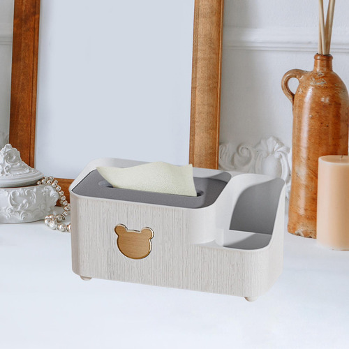 Caixa De Lenços De Papel Organizador De Mesa Para S Branco