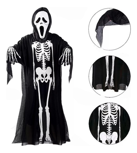 Disfraz De Halloween Esqueleto Esqueleto Fantasma Ropa