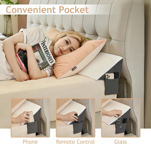 Voctiam Almohada De Cuña Para Cabecero, Relleno De Espacio Y