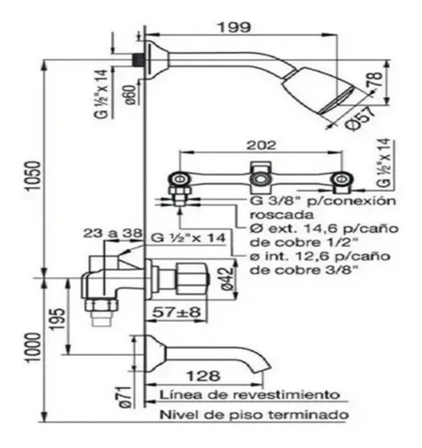 Imagen 4 de 6 de Kit De Griferia De Baño Fv Arizona 3 Piezas 0900.03/b1p Plus