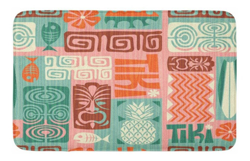 Alfombrilla Baño 16.0 X 24.0 In Diseño Hawaiano Exotico Tiki