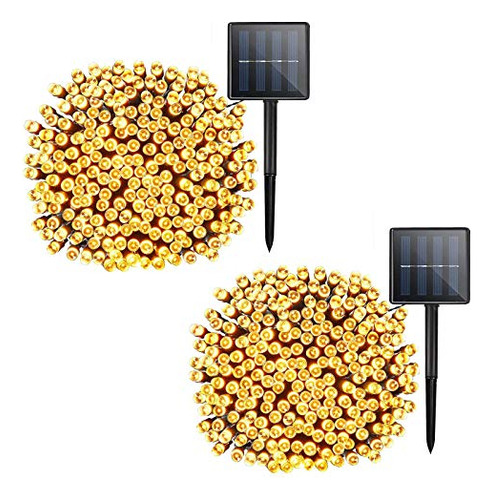 Luces Solares Navideas - 2 Paquetes 72ft 200 Led 8 Modos Ext