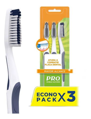 Pack x3 Cepillo Dental Doble Acción Pro