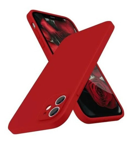 Carcasa Full Silicona Cubre Cámaras Para iPhone 12 (2 Cámaras) - Color Rojo - Marca Cellbox