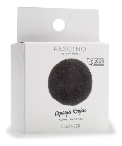 Esponja Para Limpieza Profunda Facial Konjac Black Fascino