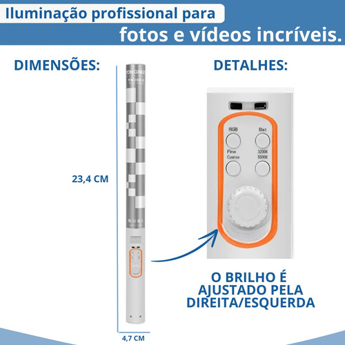 Iluminador Led Espada Yongnuo 360ii Com Fonte Alimentação