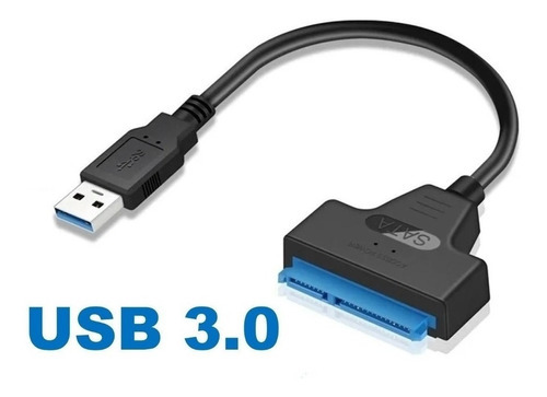 Cabo Adaptador Usb 3.0 Para Hd E Ssd 2.5 Sata 3 Cor Preto