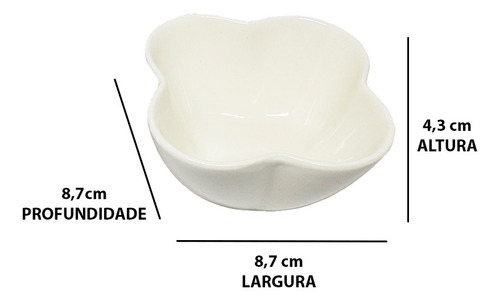 Kit Com 4 Petisqueira Porcelana Louça Branca Com Colher