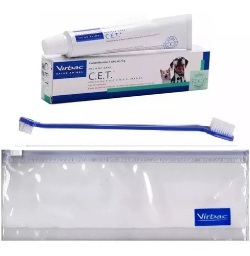 Kit Saúde Oral Virbac - C.e.t Pasta Com Necessaire E Escova